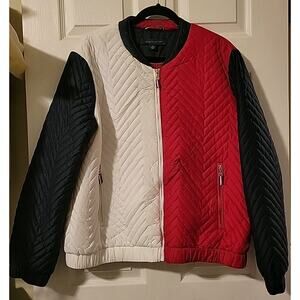 NEW Tommy Hilfiger Mens XL Full Zip Color Block Iconic Retro Coat Patriotic